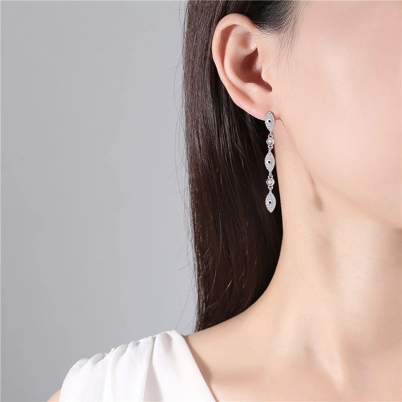 Boucles d'Oreilles Mauvais Œil "Élégance Royale" Argent
