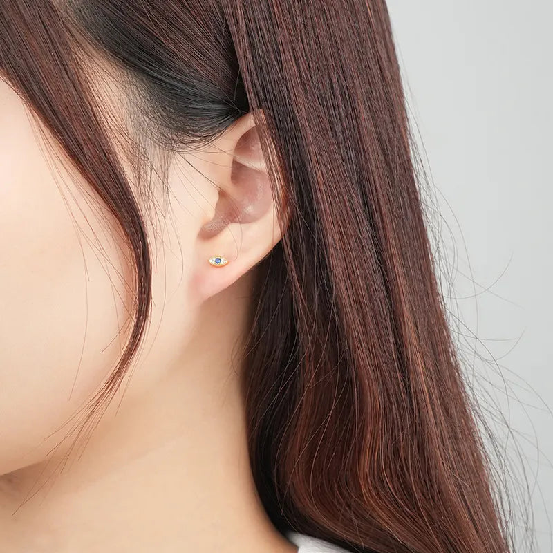Boucles d'Oreilles Mauvais Œil "Garde-Bleu" Argent Doré Or