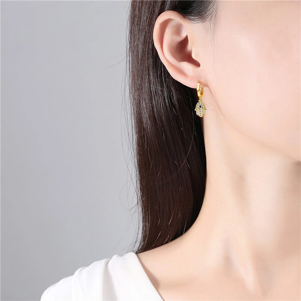 Boucles d’Oreilles Mauvais Œeil "Miracle Éclatant" Argent Doré Or