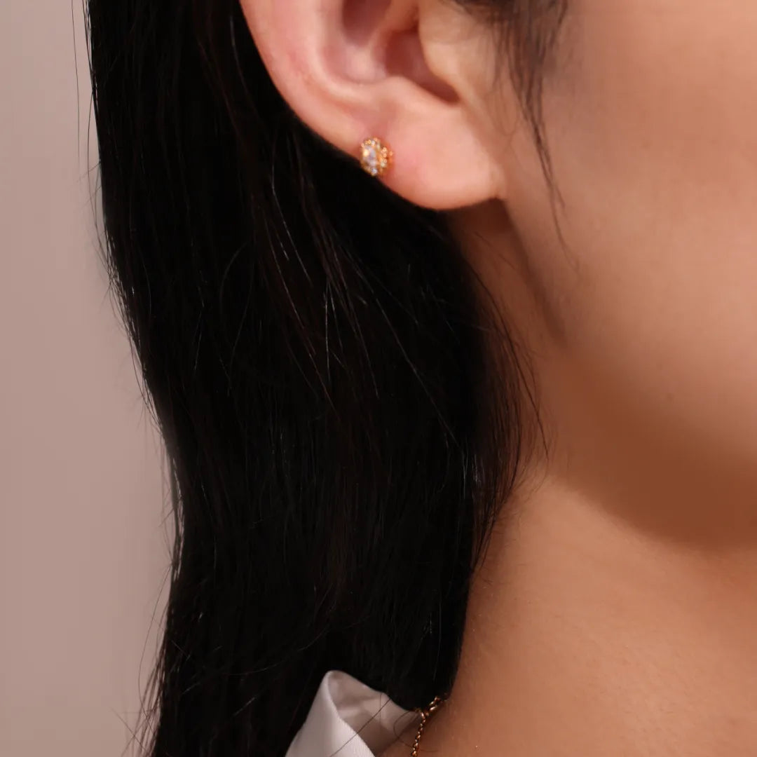 Boucles d'Oreilles Opale "Pureté Céleste" Argent Doré Or