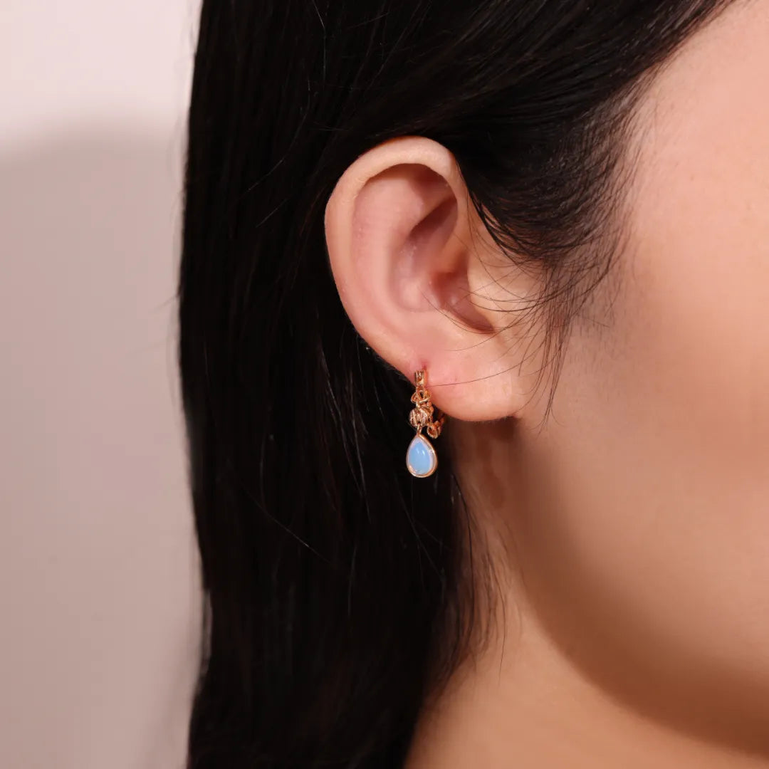 Boucles d'Oreilles Opale "Sérénité" Argent Doré Or