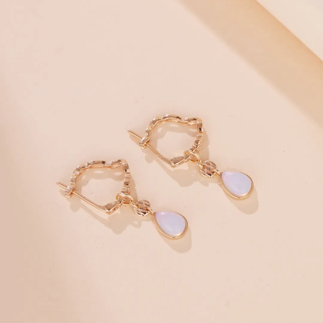 Boucles d'Oreilles Opale "Sérénité" Argent Doré Or