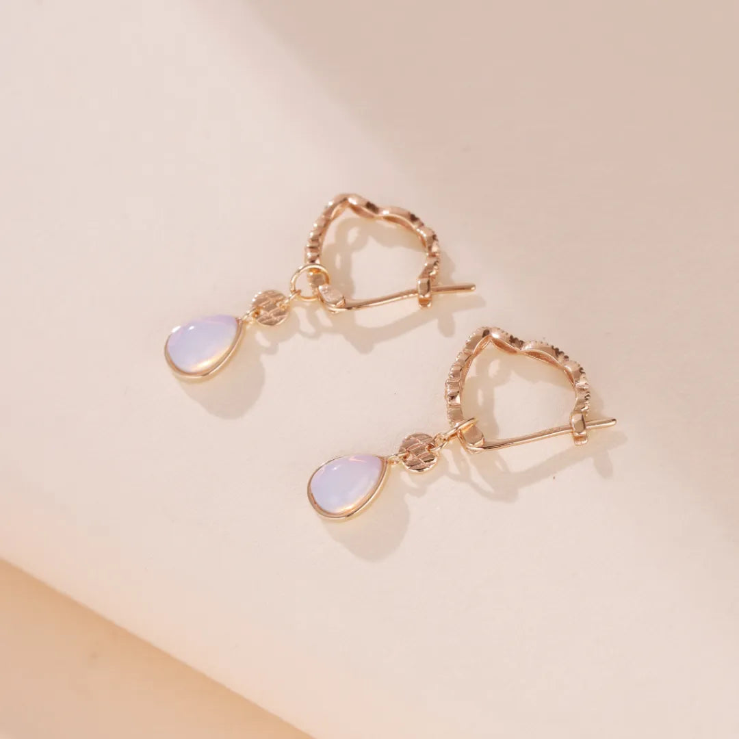 Boucles d'Oreilles Opale "Sérénité" Argent Doré Or
