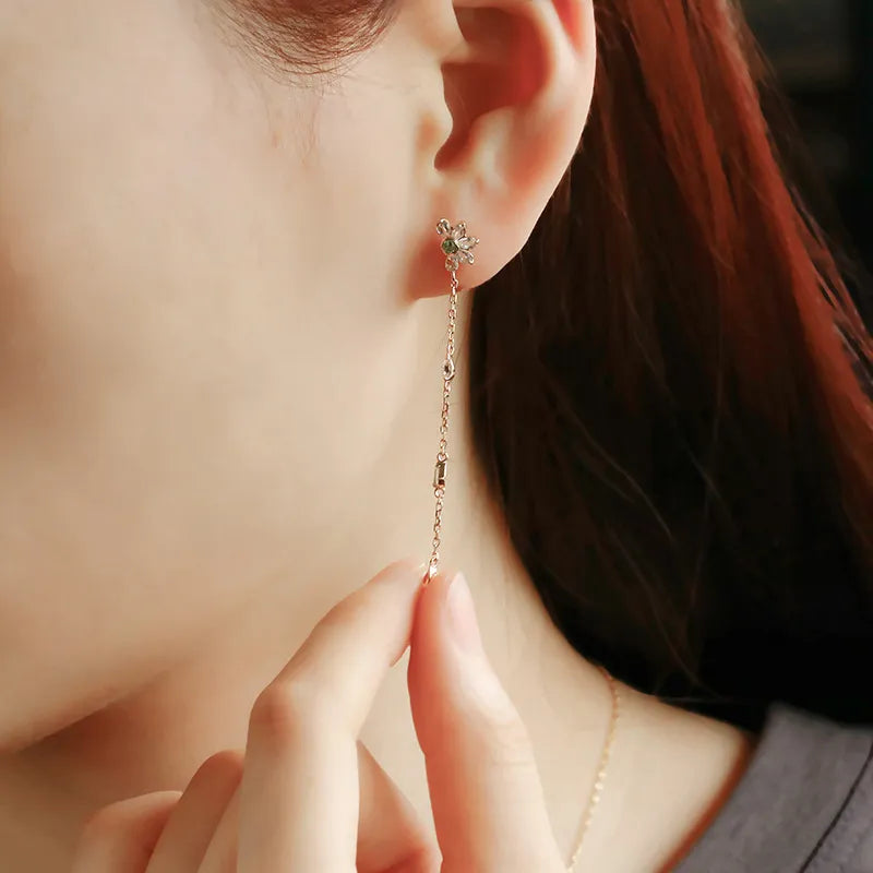 Boucles d'Oreilles Péridot "Sérénité Intérieure" Argent Doré Or