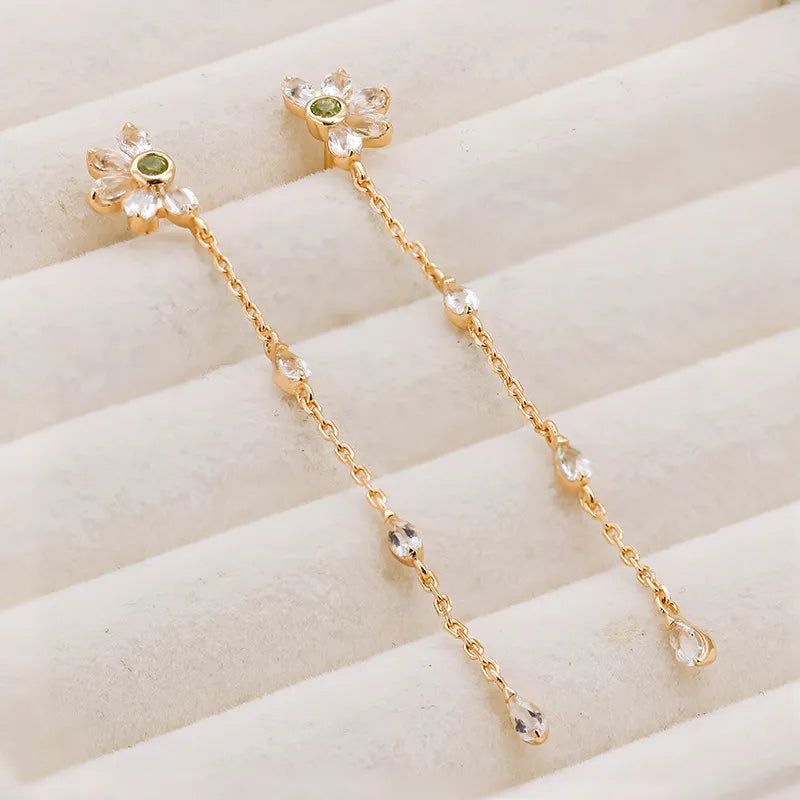 Boucles d'Oreilles Péridot "Sérénité Intérieure" Argent Doré Or