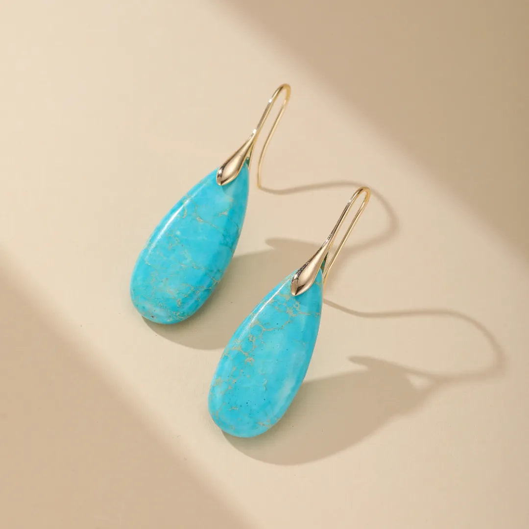 Boucles d'Oreilles Turquoise "Beauté Céleste" Doré Or