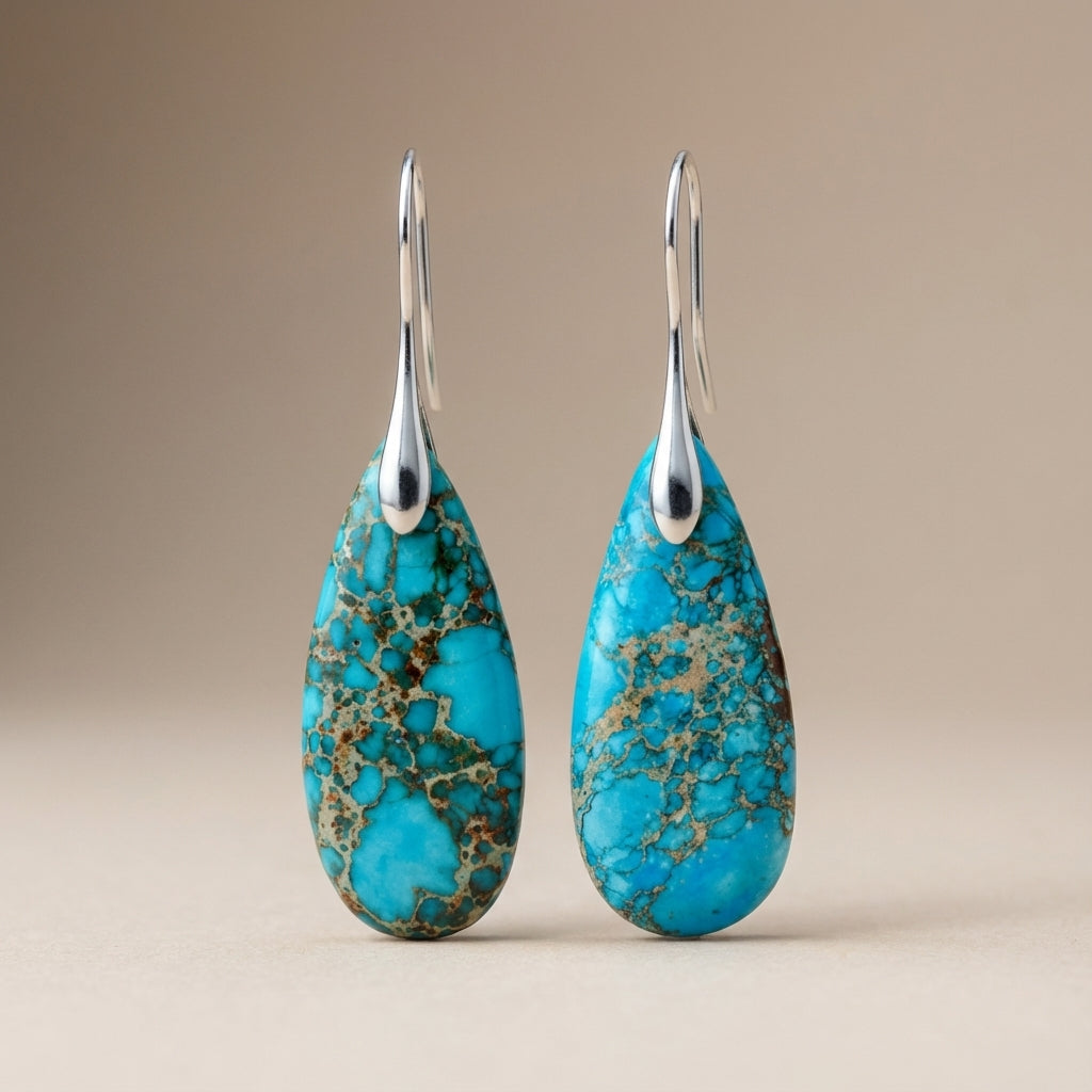 Boucles d'Oreilles Turquoise "Beauté Céleste" Doré Or