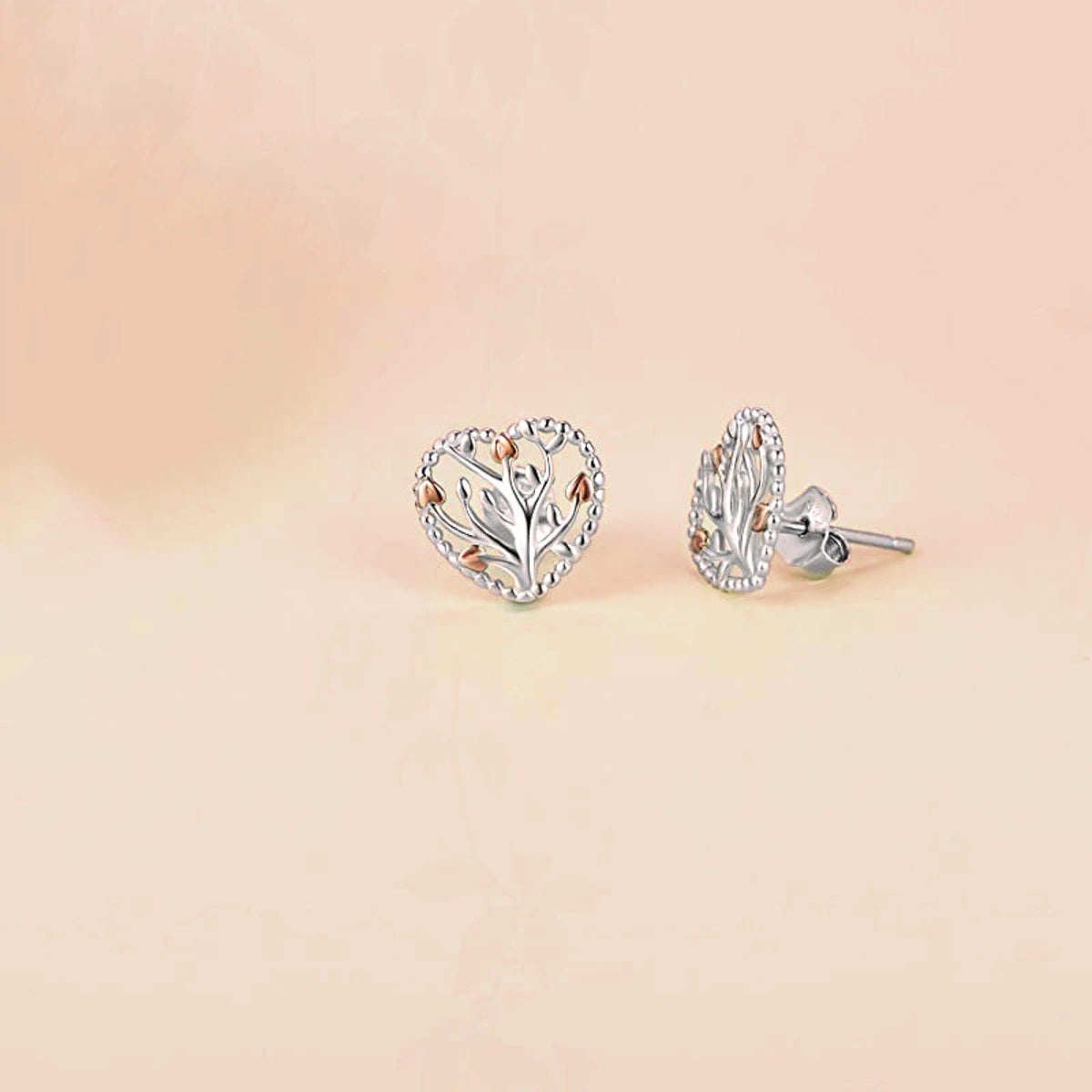Boucles d'Oreilles Arbre de Vie "Cœur de Forêt" Argent