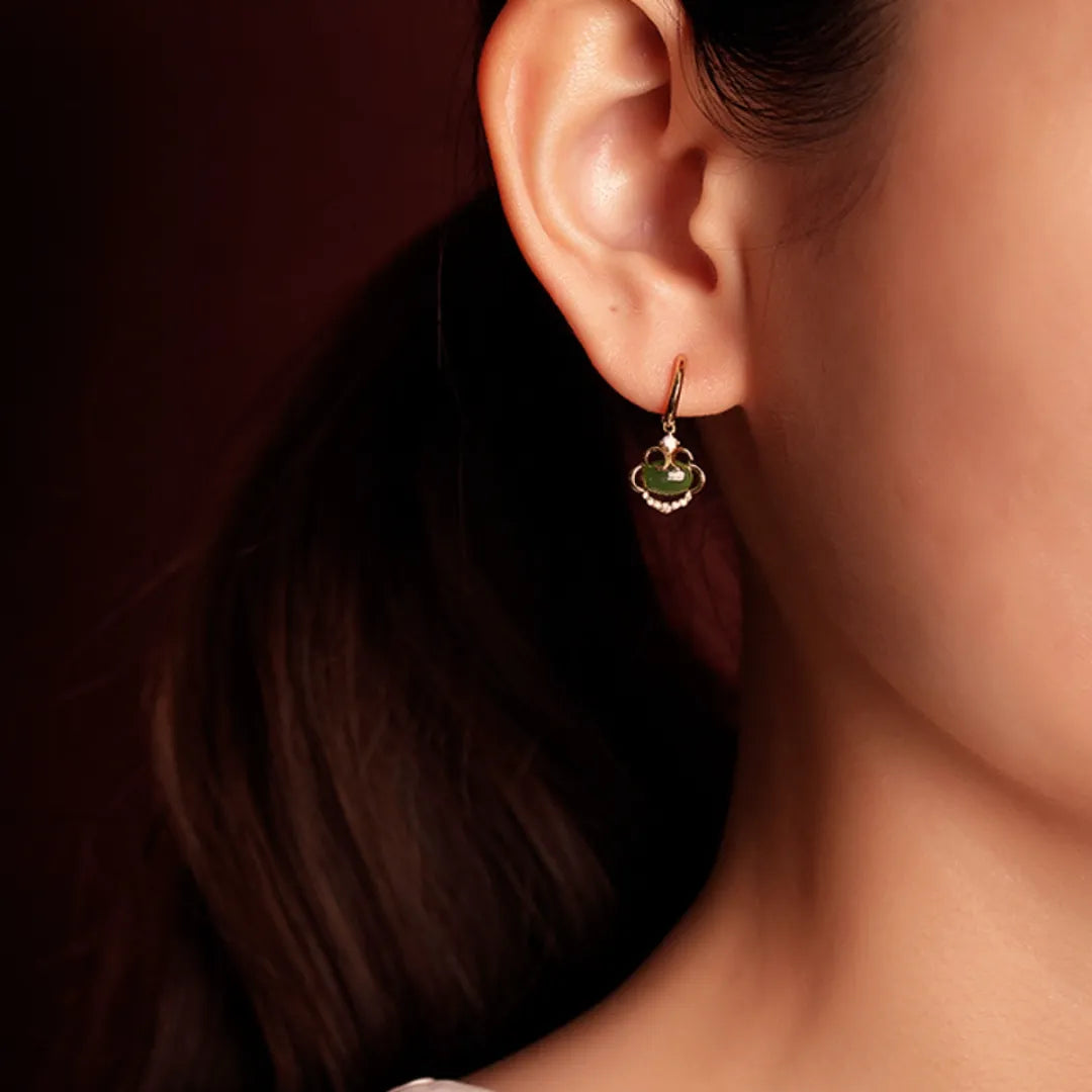 Boucles d'Oreilles Jade "Sérénité Ancestrale" Argent