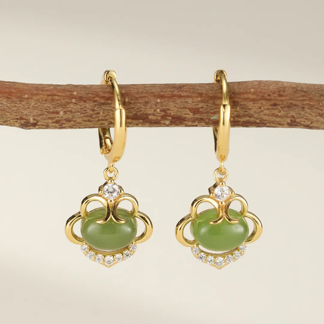 Boucles d'Oreilles Jade "Sérénité Ancestrale" Argent