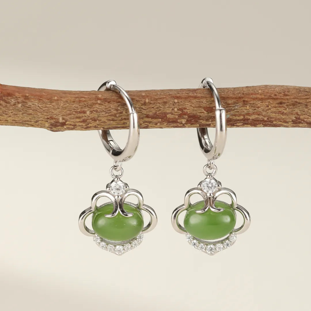 Boucles d'Oreilles Jade "Sérénité Ancestrale" Argent