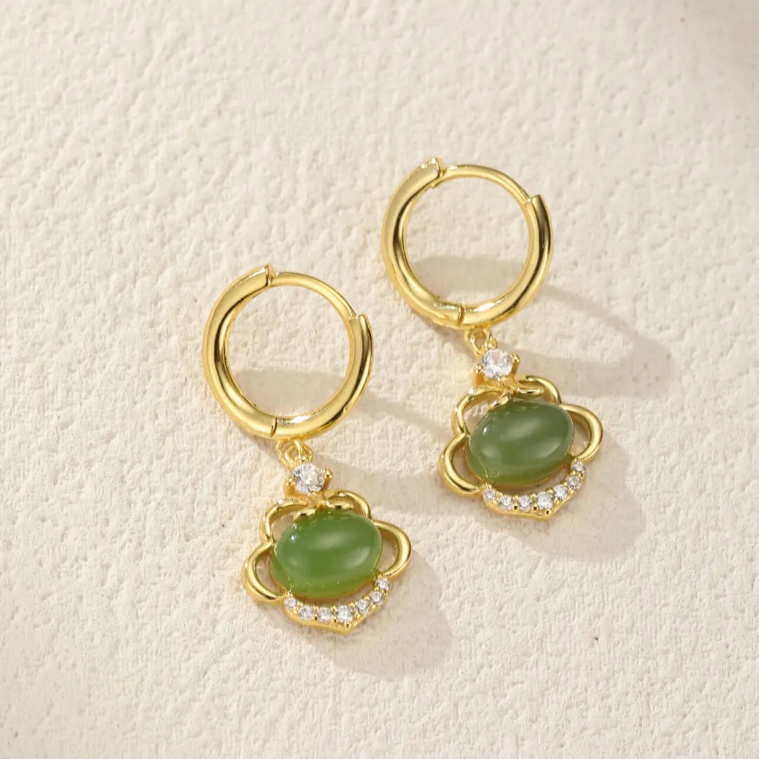 Boucles d'Oreilles Jade "Sérénité Ancestrale" Argent