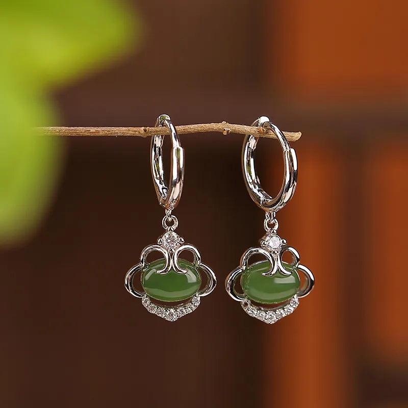 Boucles d'Oreilles Jade "Sérénité Ancestrale" Argent