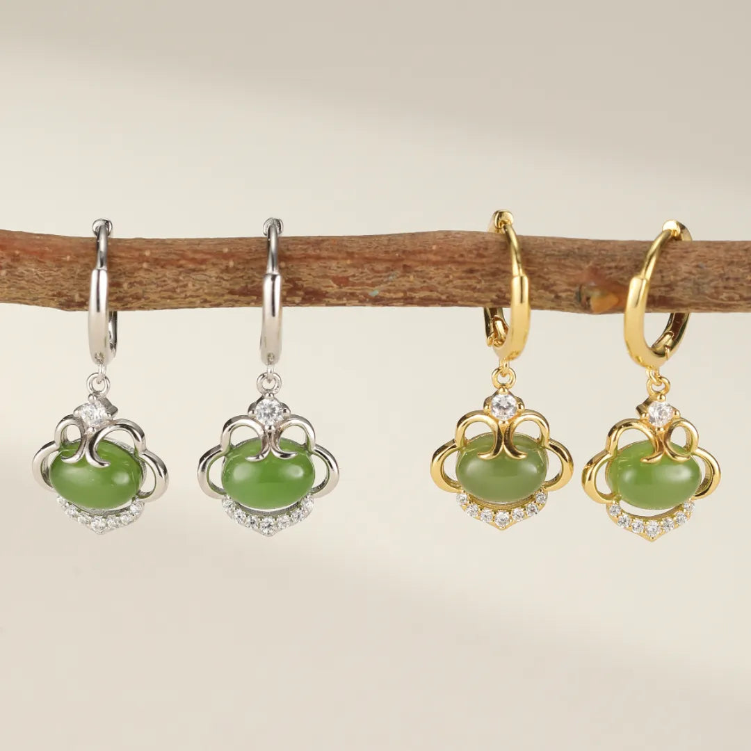 Boucles d'Oreilles Jade "Sérénité Ancestrale" Argent