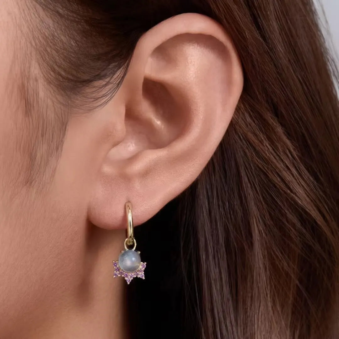Pendientes de Labradorita "Magia Celestial" Plata Dorada