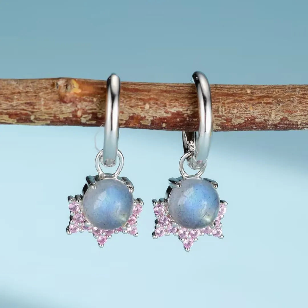 Pendientes de Labradorita "Magia Celestial" Plata Dorada