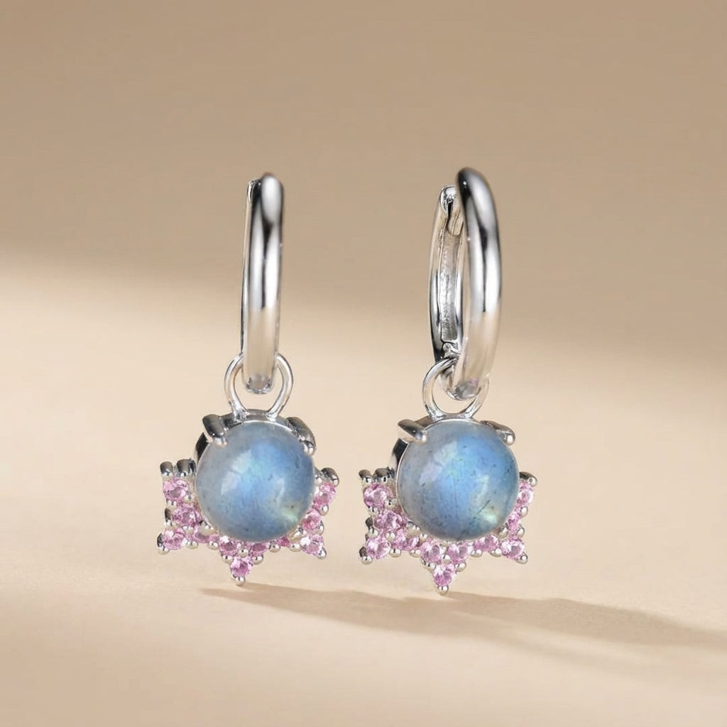 Boucles d'Oreilles Labradorite "Magie Céleste" Argent Doré Or