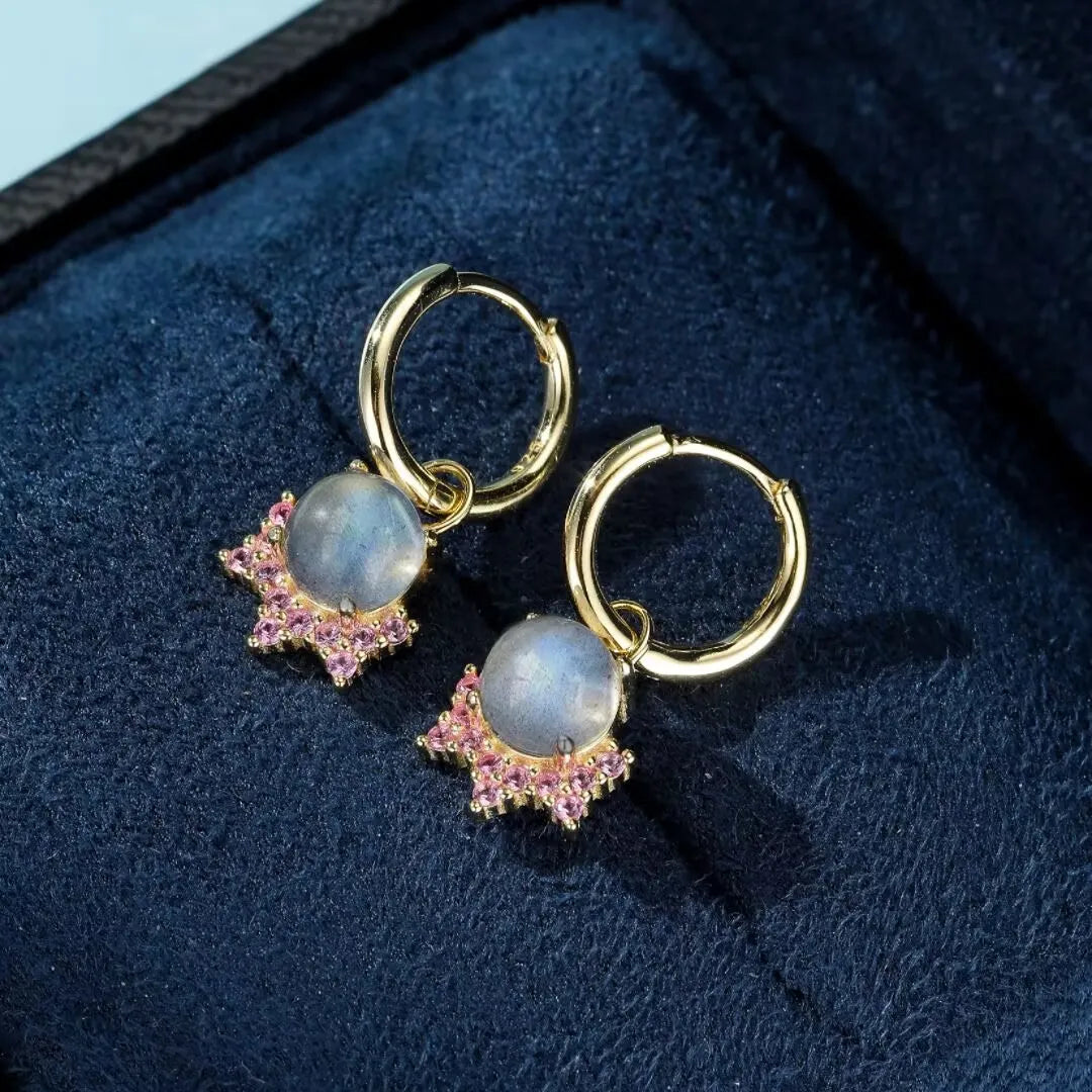 Pendientes de Labradorita "Magia Celestial" Plata Dorada