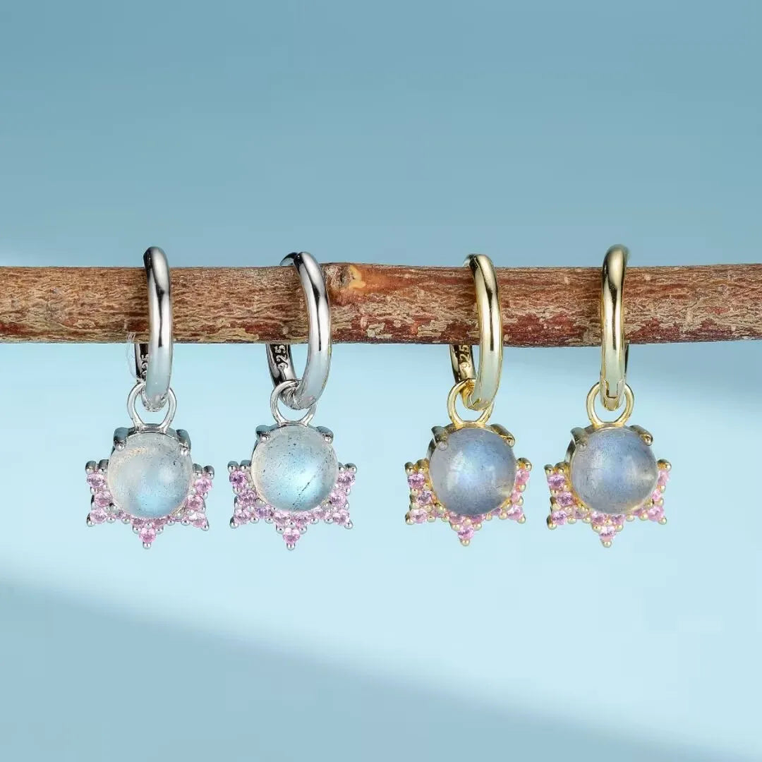 Pendientes de Labradorita "Magia Celestial" Plata Dorada