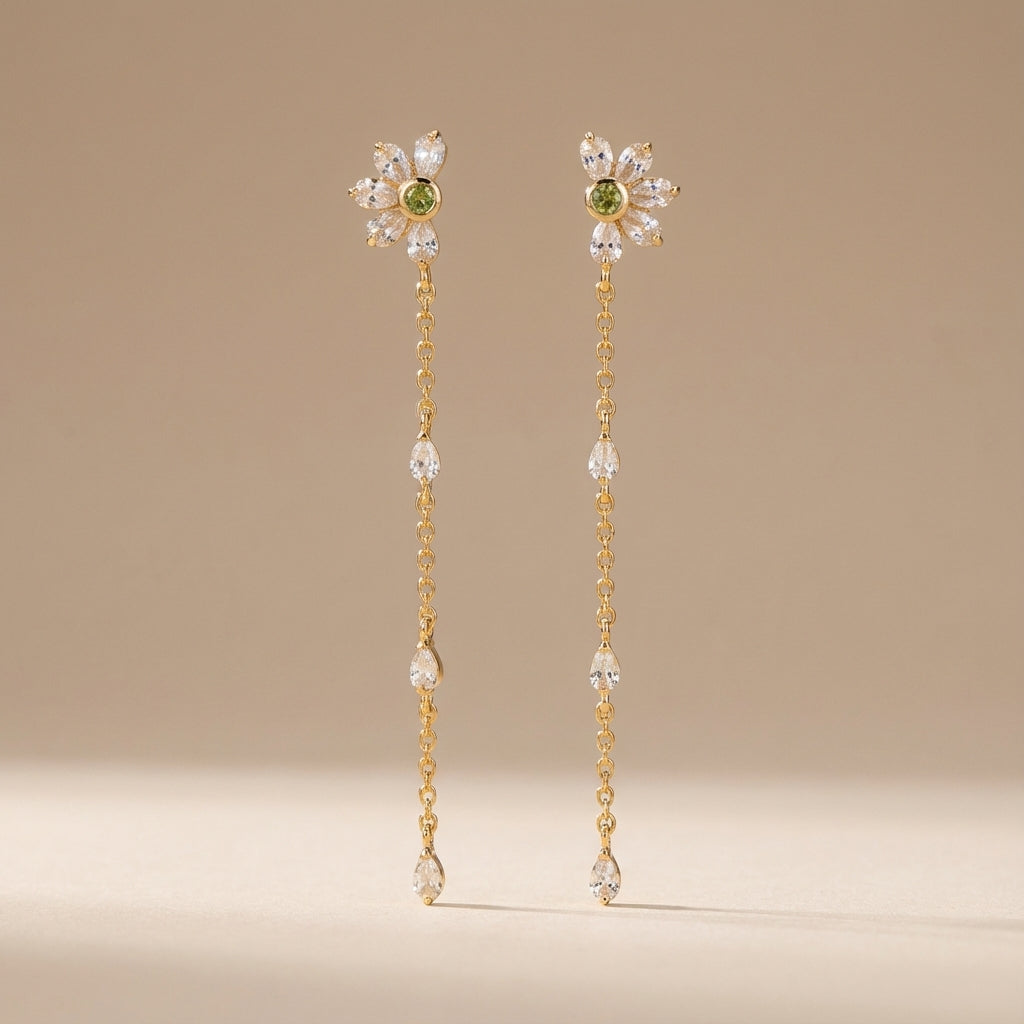 Boucles d'Oreilles Péridot "Sérénité Intérieure" Argent Doré Or