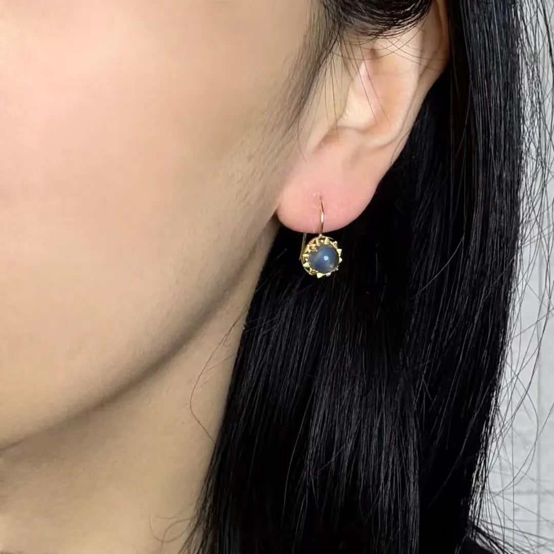 Moonstone Earrings "Nocturnal Beauty" Gold-Plated Silver