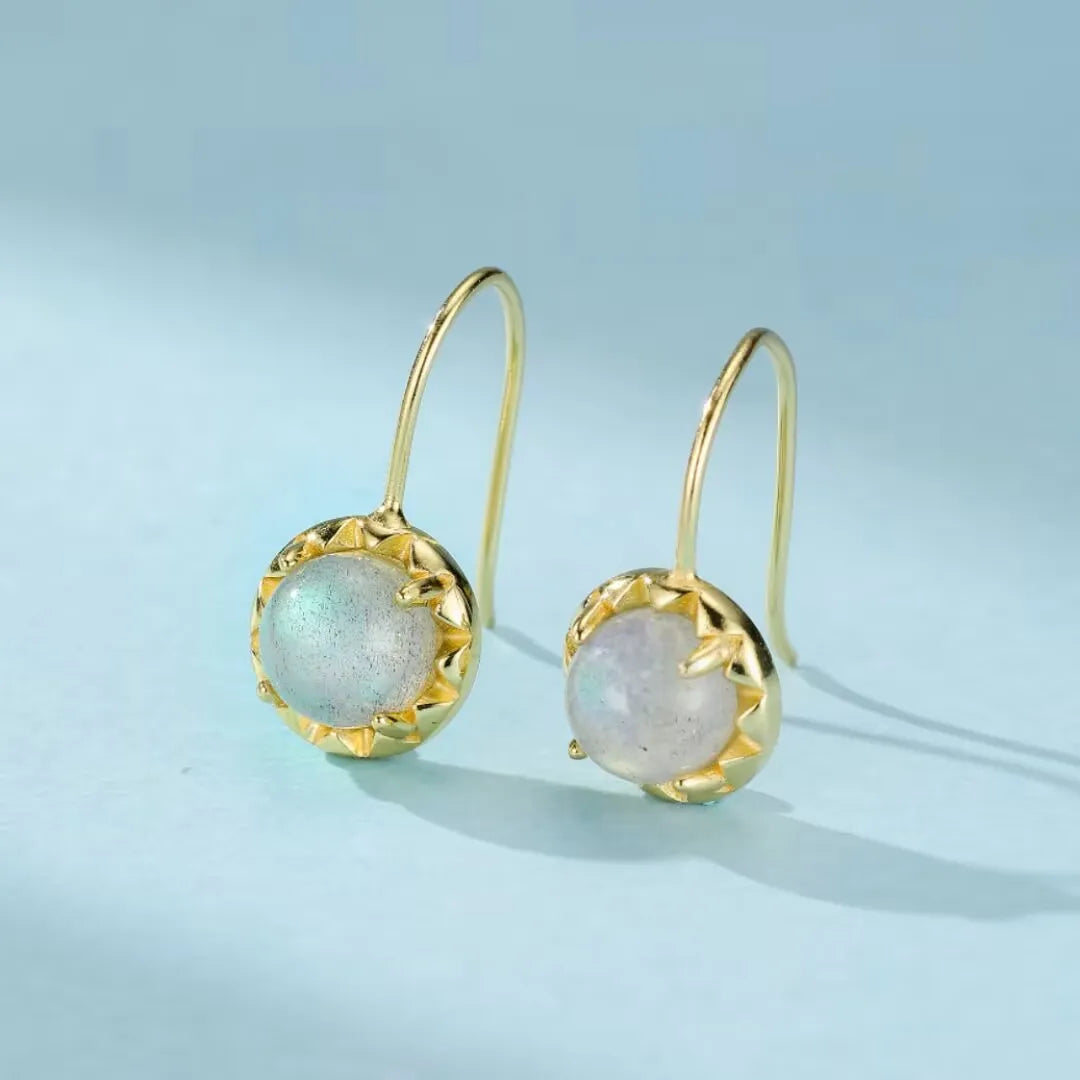 Moonstone Earrings "Nocturnal Beauty" Gold-Plated Silver
