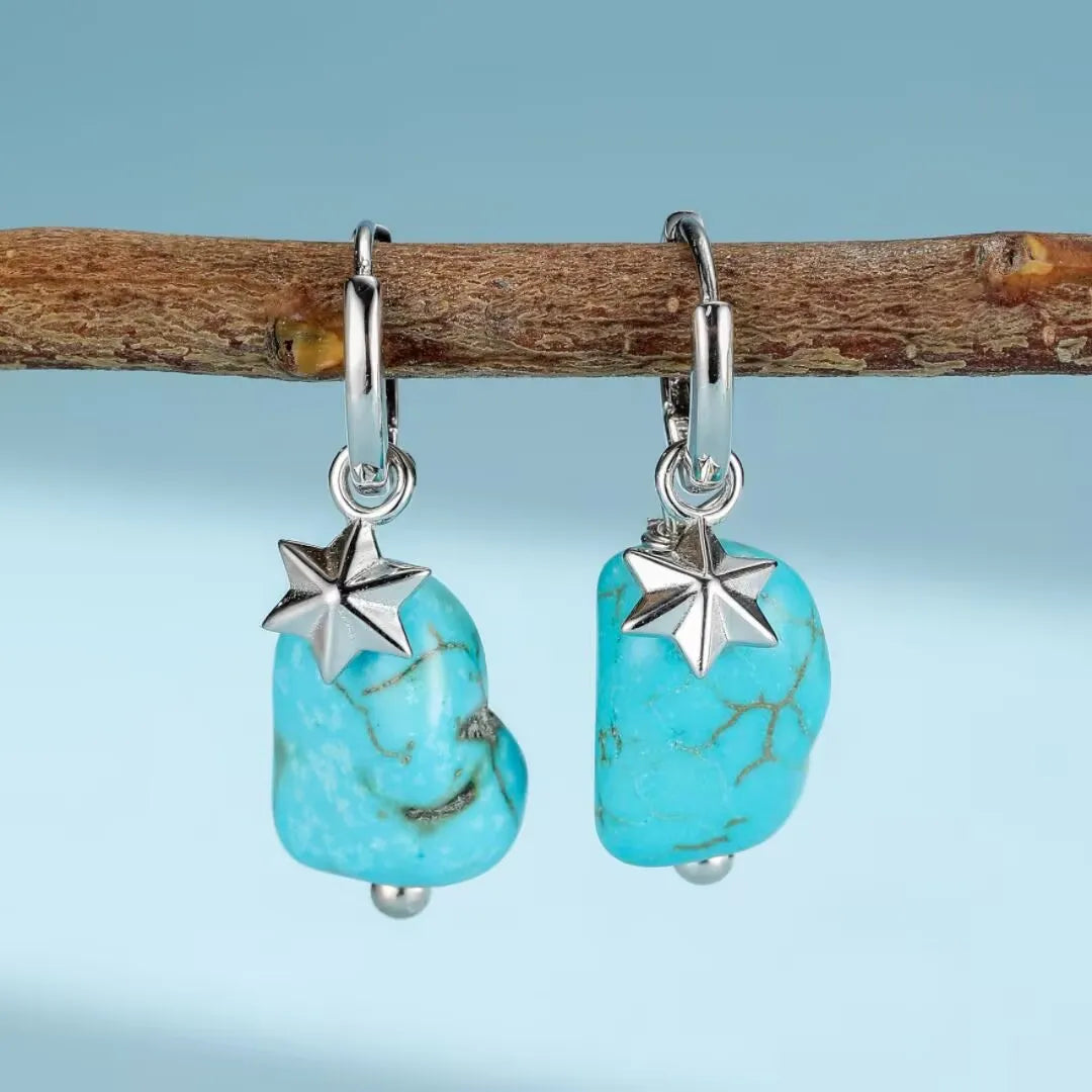 Turquoise Earrings "Celestial Freshness" Silver