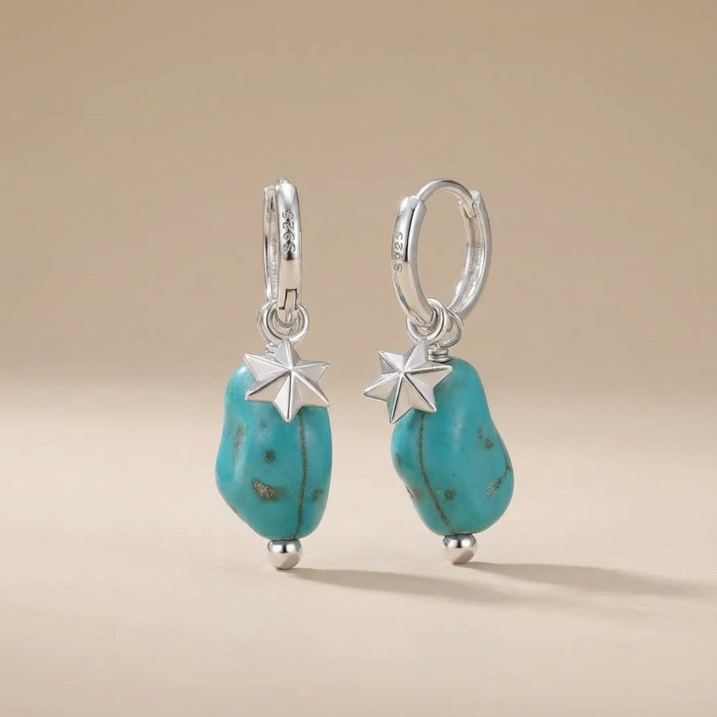Boucles d'Oreilles Turquoise "Fraîcheur Céleste" Argent