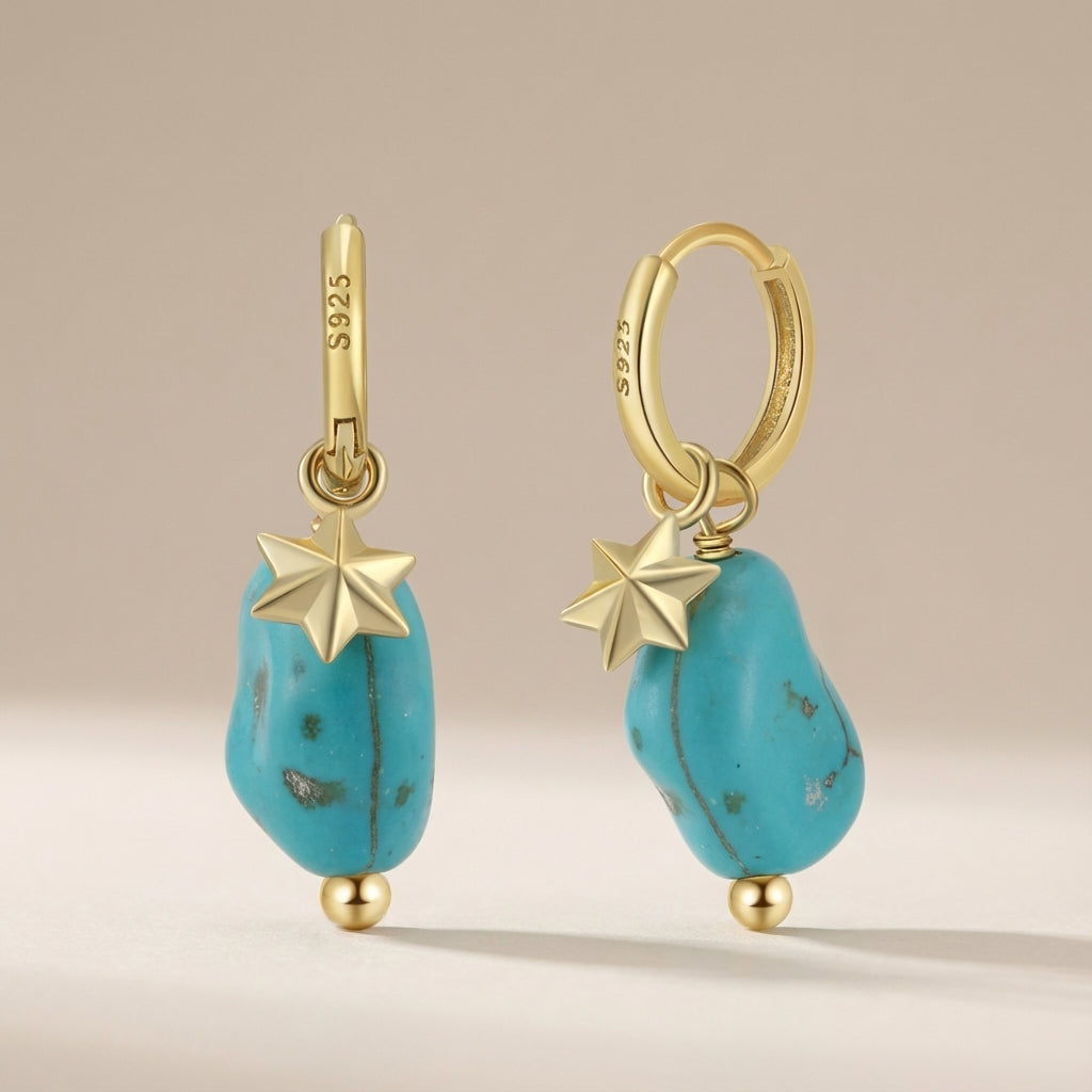 Boucles d'Oreilles Turquoise "Fraîcheur Céleste" Argent