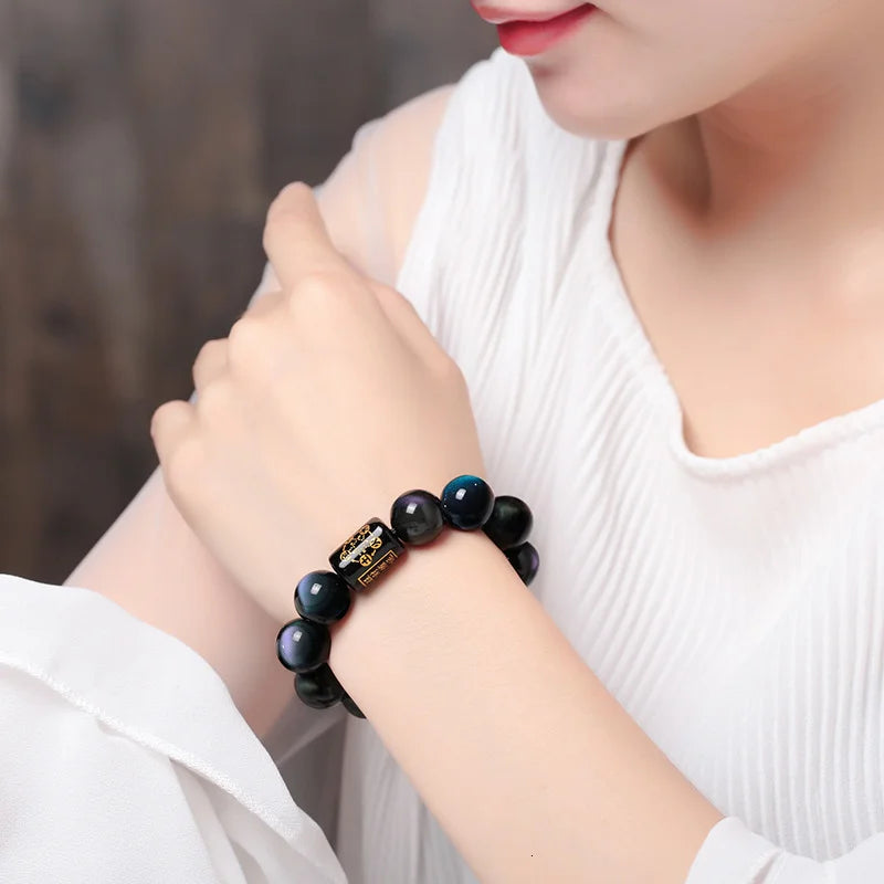 Pulsera Pi Xiu Obsidiana "Fuerza y Riqueza"