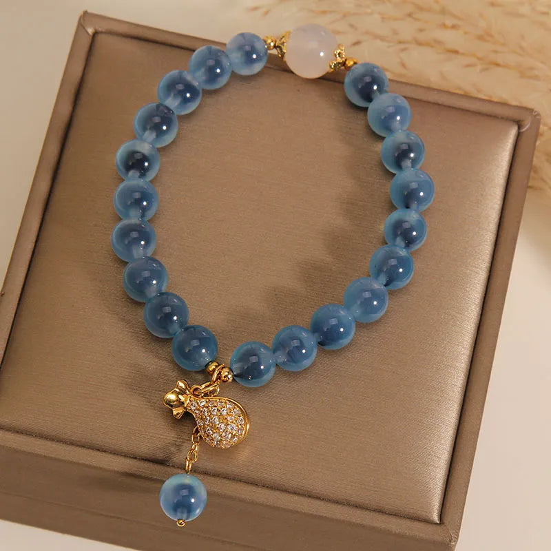 Bracelet Agate Bleu "Voyage Océanique"