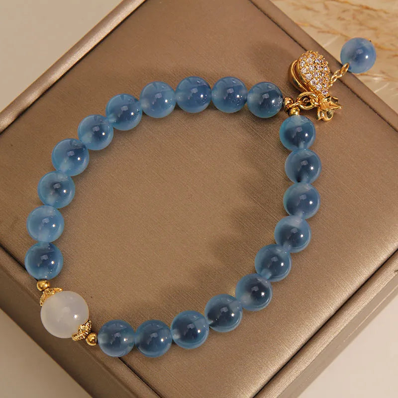 Bracelet Agate Bleu "Voyage Océanique"