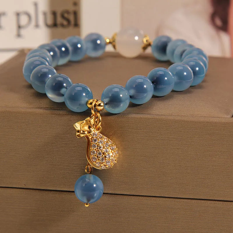 Bracelet Agate Bleu "Voyage Océanique"