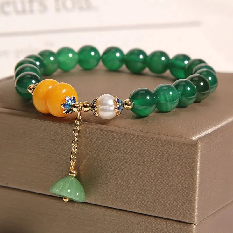 Bracelet Agate "Lotus Apaisant"