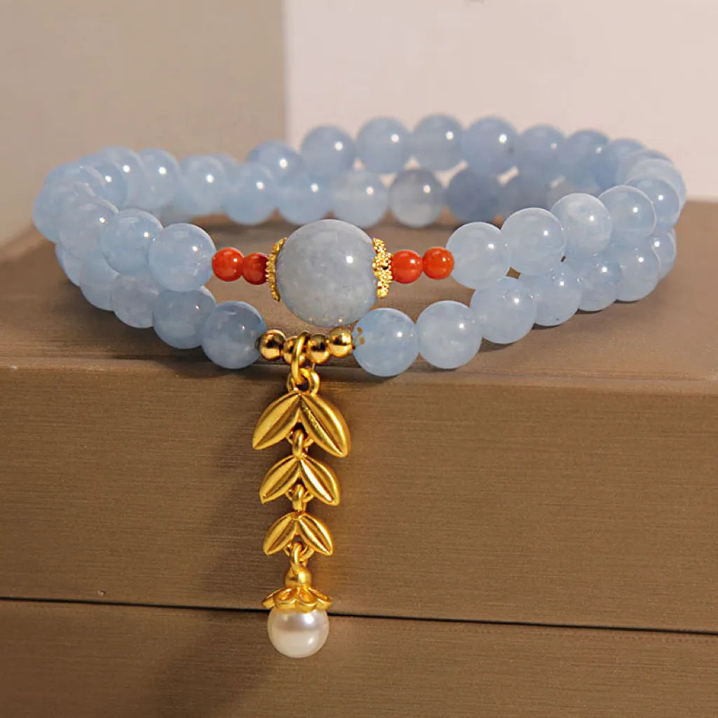 Bracelet Aigue Marine "Essence Marine" Doré Or