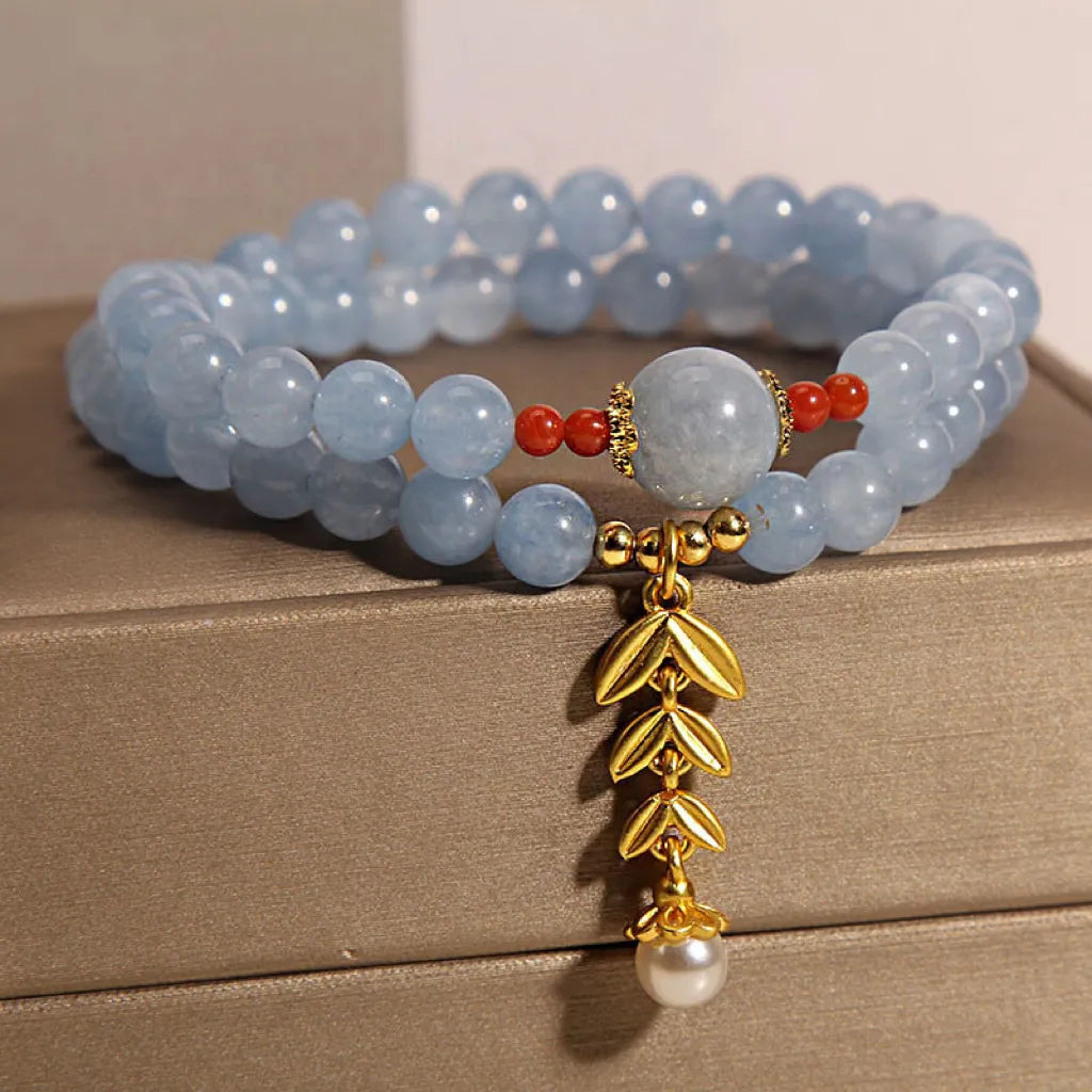 Bracelet Aigue Marine "Essence Marine" Doré Or