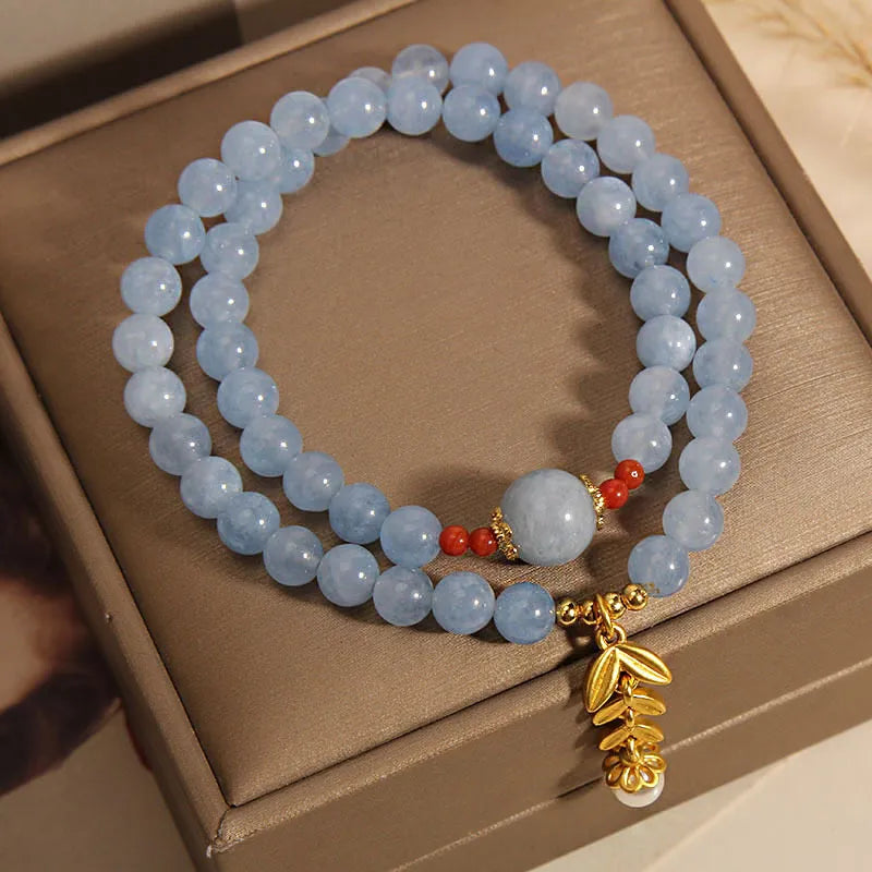 Bracelet Aigue Marine "Essence Marine" Doré Or