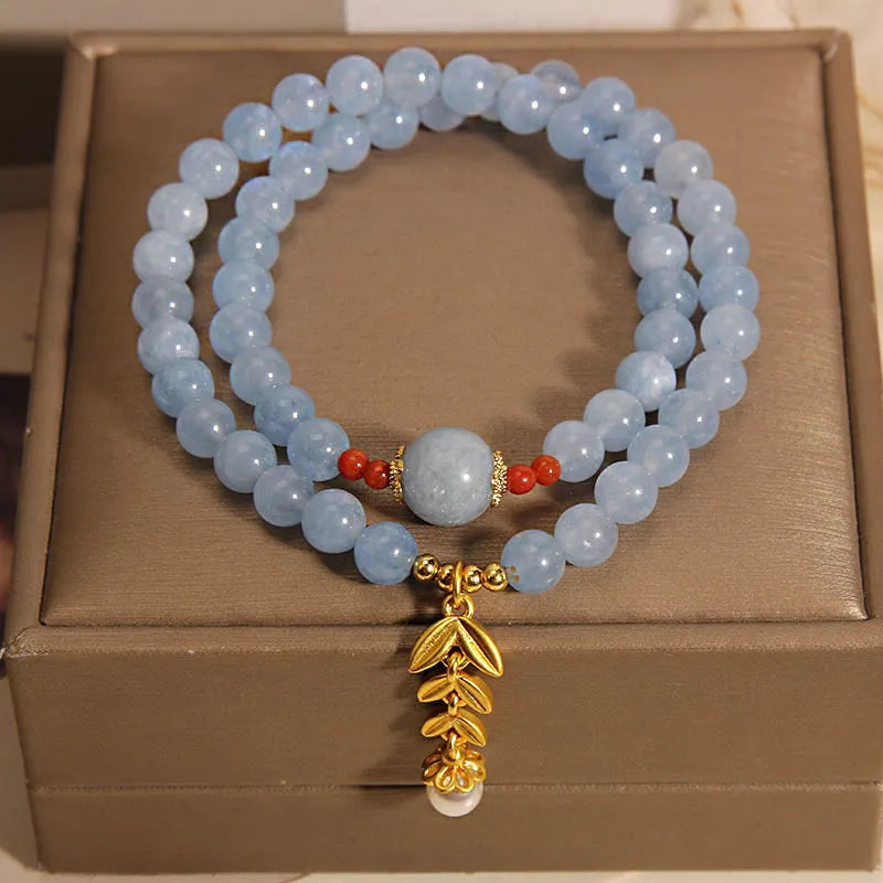 Bracelet Aigue Marine "Essence Marine" Doré Or