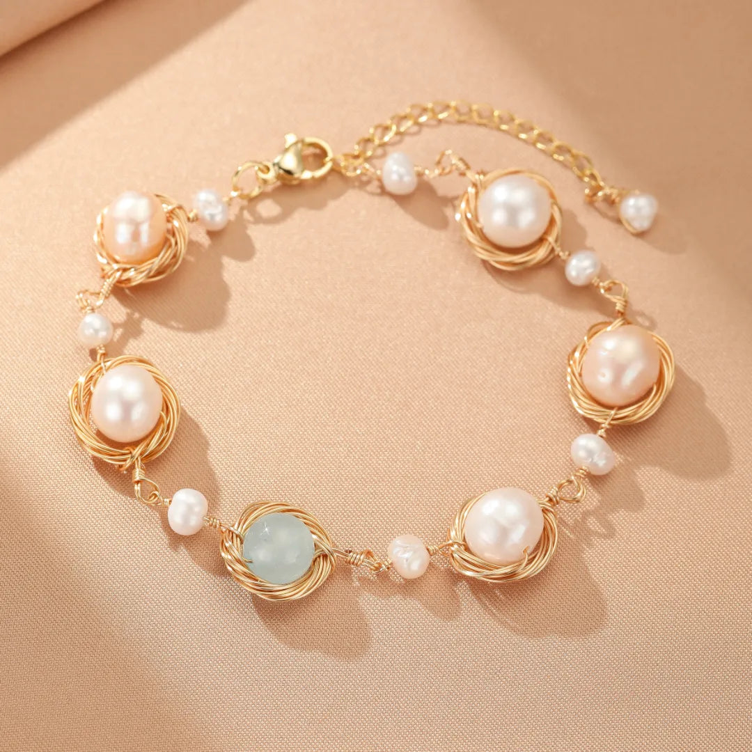 Bracciale Acquamarina e Perla "Mare Dolce"