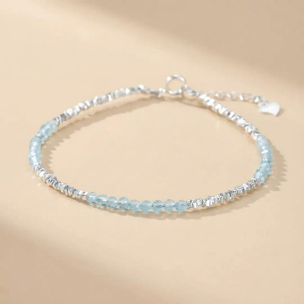 Pulsera Aguamarina "Murmullo Suave" Plata