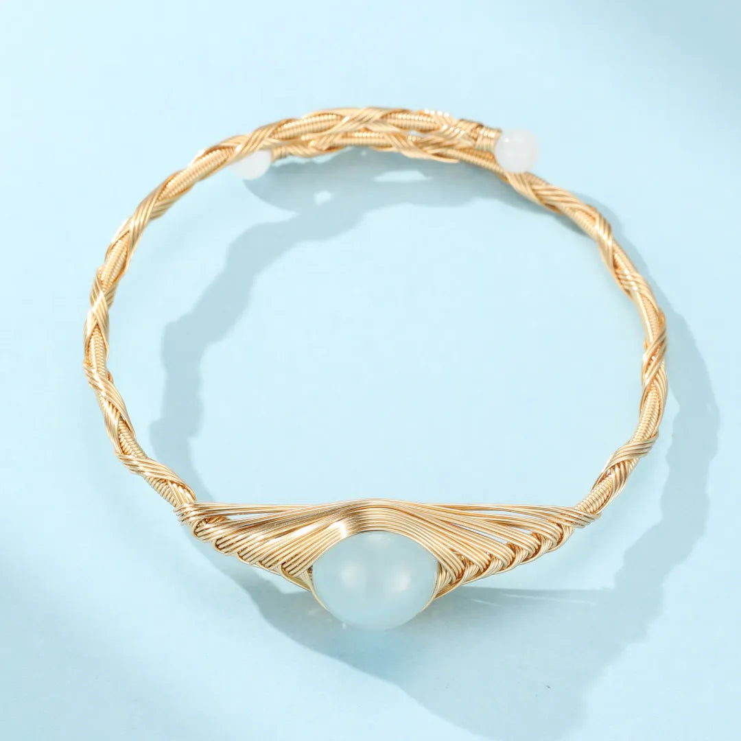 Bracciale Acquamarina "Potere Marino" Dorato Oro 14K