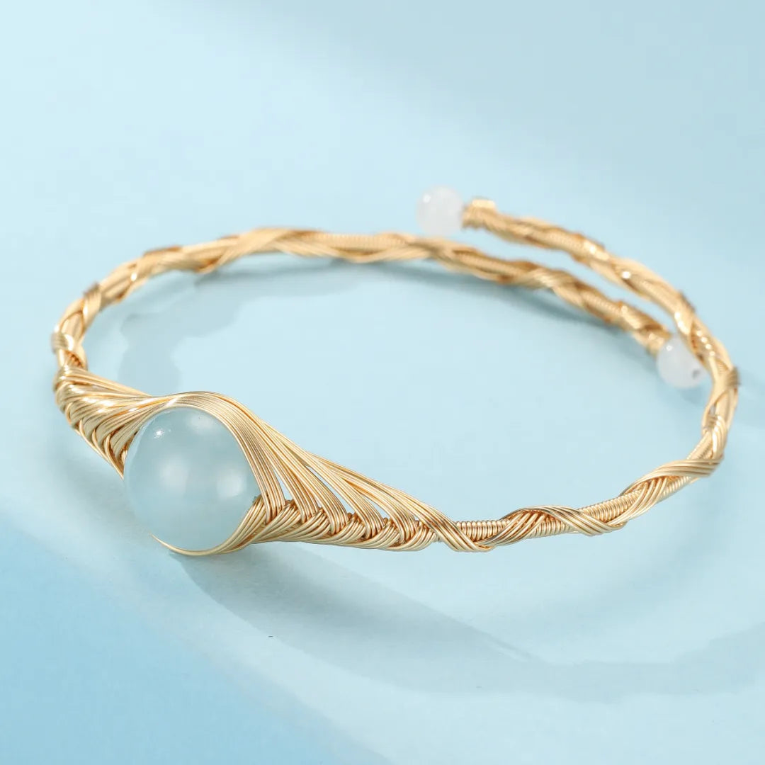 Bracciale Acquamarina "Potere Marino" Dorato Oro 14K