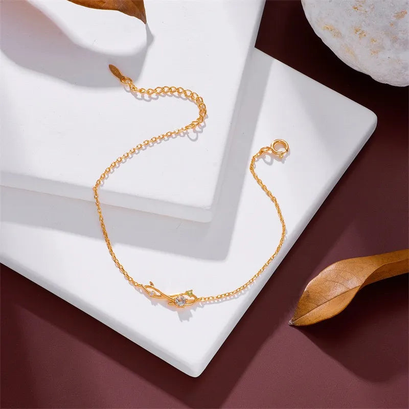 Aqua Marine Bracelet "Opaline Dream" Gold Plated Silver