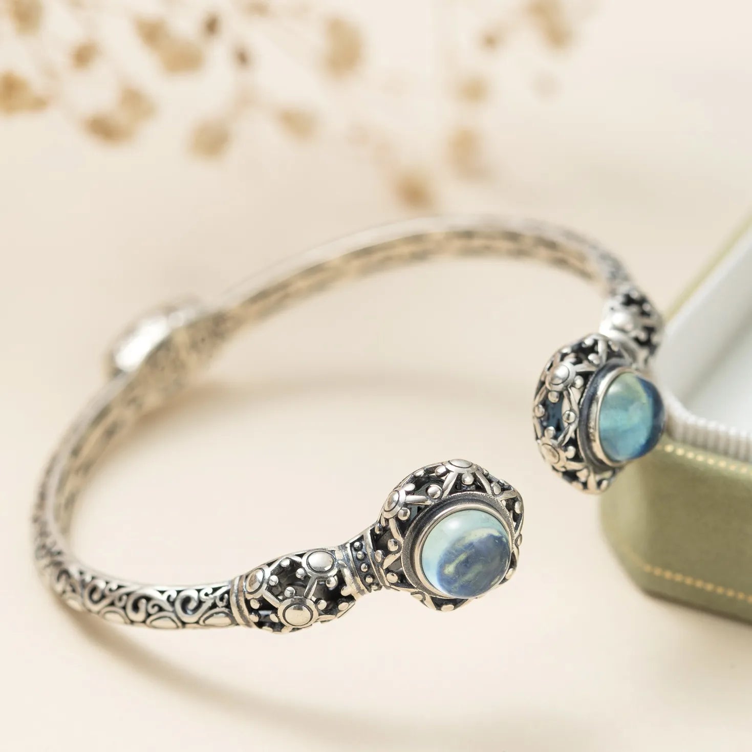 Bracelet Aigue Marine "Sérénité Maritime" Argent