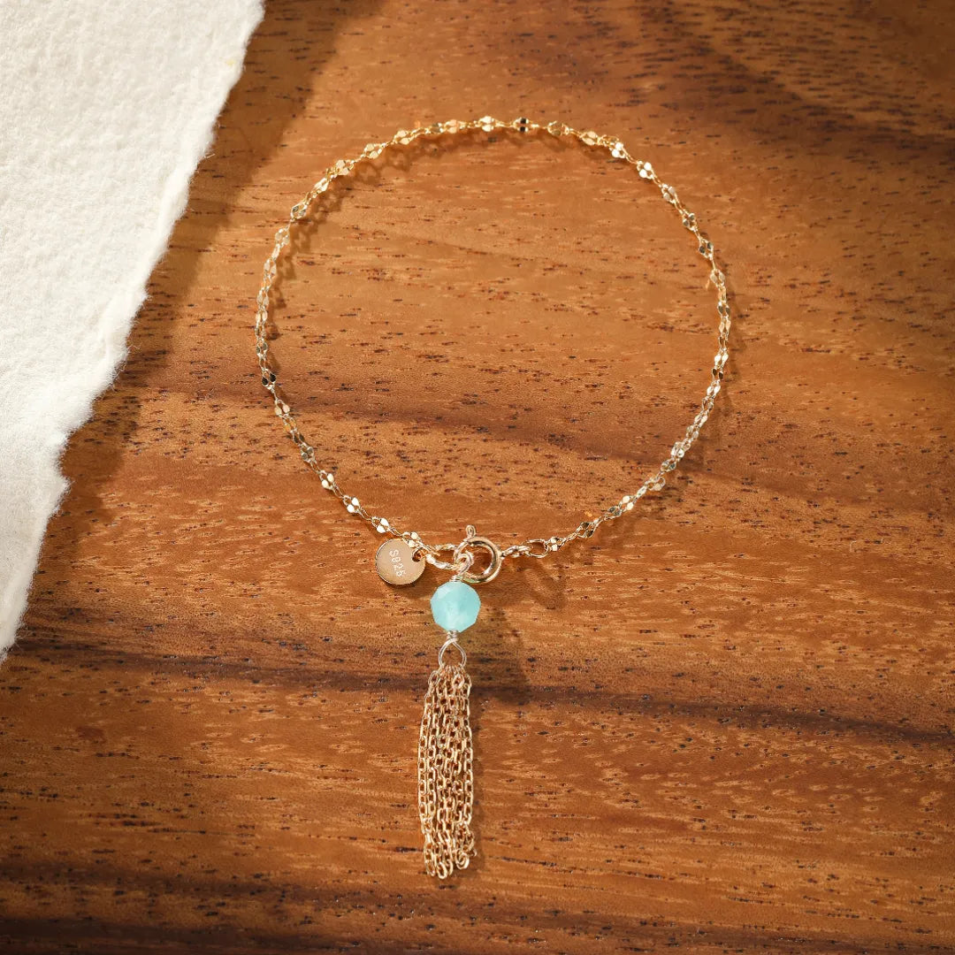 Bracelet Amazonite Lapis Lazuli ou Péridot "Énergie Unique" Argent