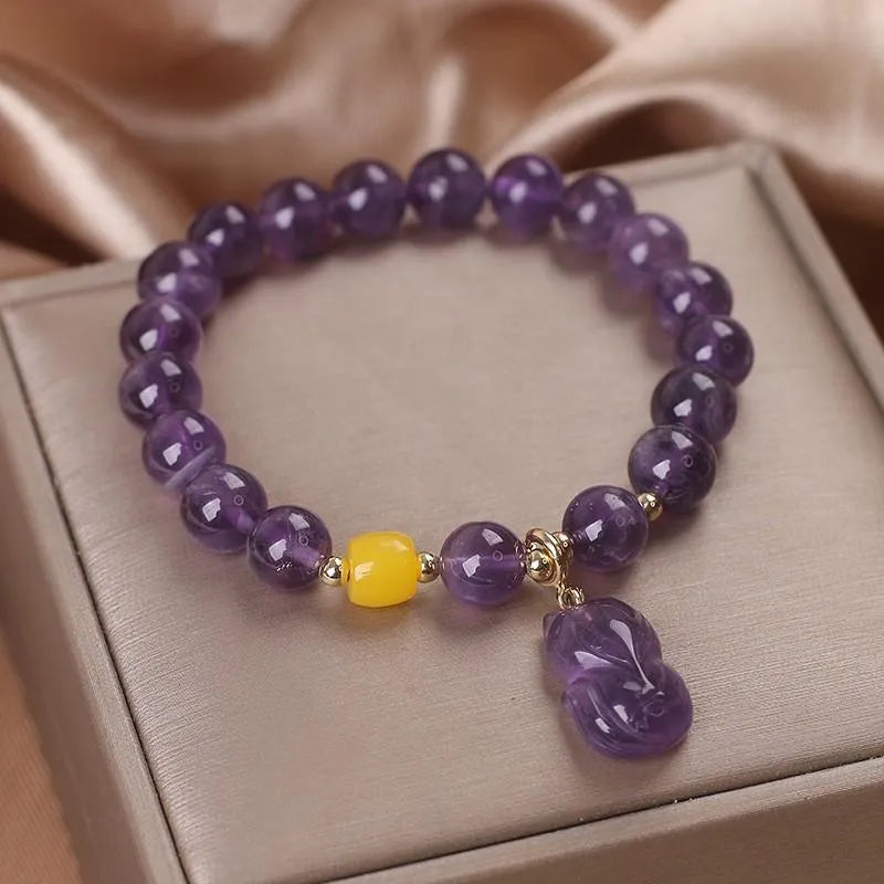 Bracelet Améthyste "Douceur Renardeau"