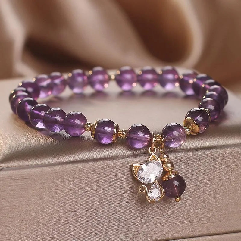 Bracelet Améthyste "Petit Chaton"