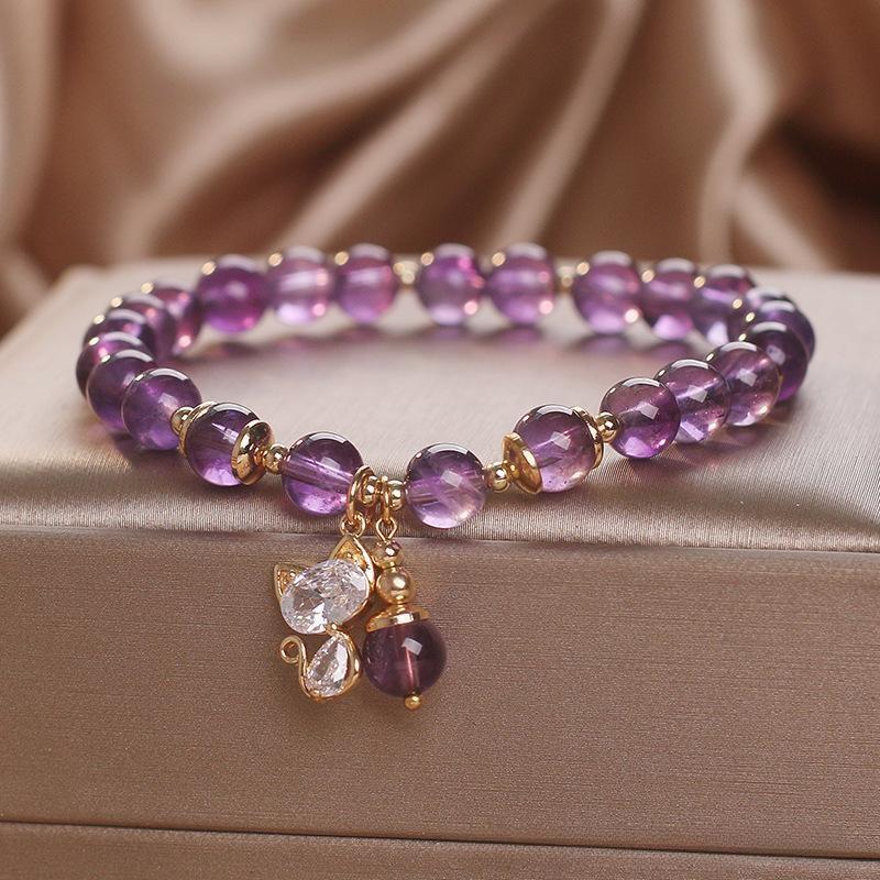 Bracelet Améthyste "Petit Chaton"