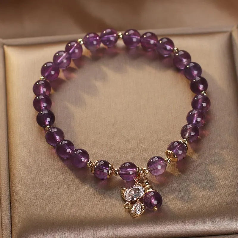 Bracelet Améthyste "Petit Chaton"