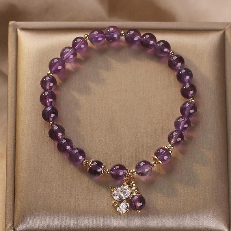 Bracelet Améthyste "Petit Chaton"